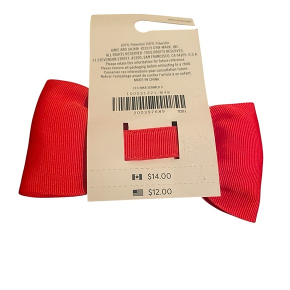 New Janie and Jack clip on bow-red - Picture 2 of 2